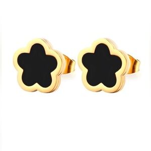 18K GOLD PLATED STAINLESS STEEL "FLOWER" EARRINGS, INTENSITY